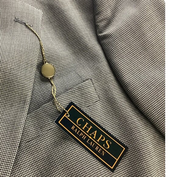 Chaps Ralph Lauren Mens 2-Piece Suit Wool Tailored Fit Black Multicolor 46L - Picture 7 of 16